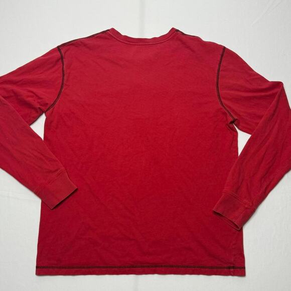 Vintage Converse Red Long Sleeve Henley Shirt XL Eagle Graphic - Picture 3 of 5